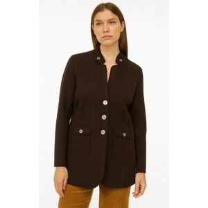 Eileen Fisher Size 2X? Double Knit Sweater Coat Felted Merino Wool Blend Brown